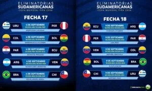 Lee más sobre el artículo Fixture de las Fechas 17 y 18 de las Eliminatorias Sudamericanas